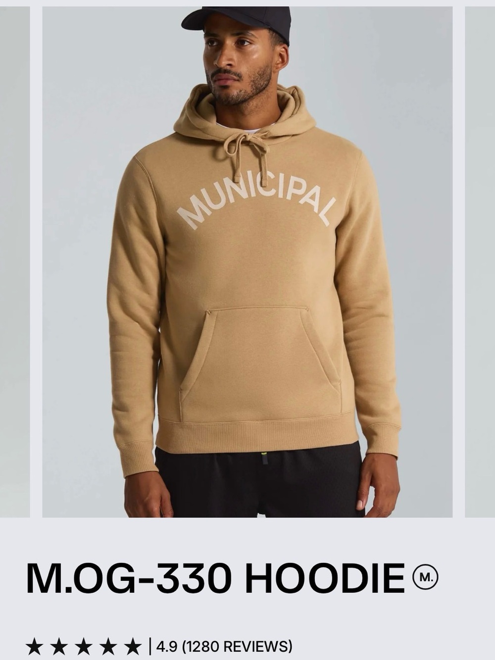 M.OG-330 MUNICIPAL Men's Hoodie Tan NWT’s